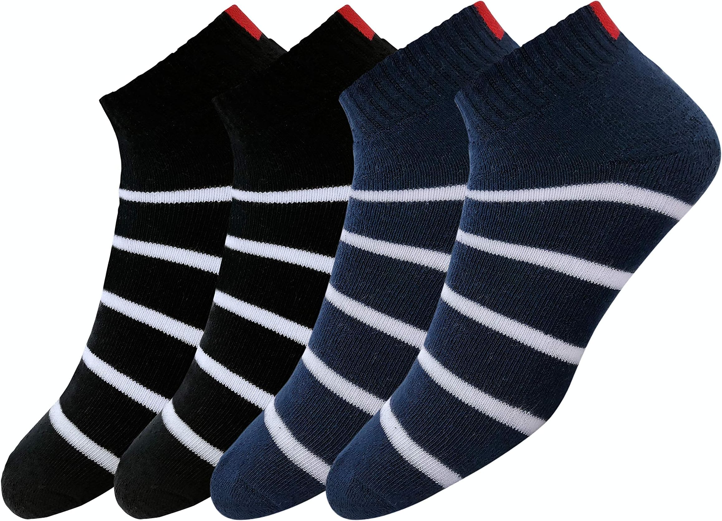 Men's Ankle Length Cotton & Polyester & Elastane Socks (Pack of 2)