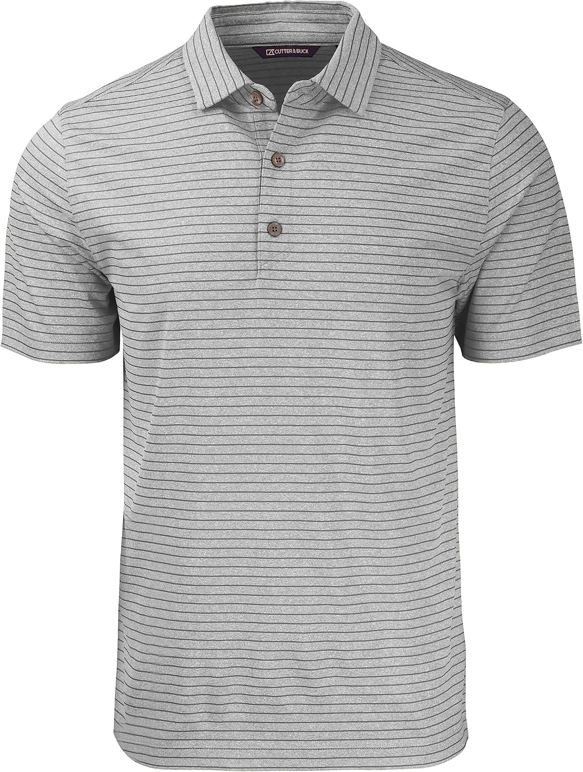 Cutter & Buck Mens Cutter & Buck Forge Eco Heather Stripe Stretch Recycled Mens Polo