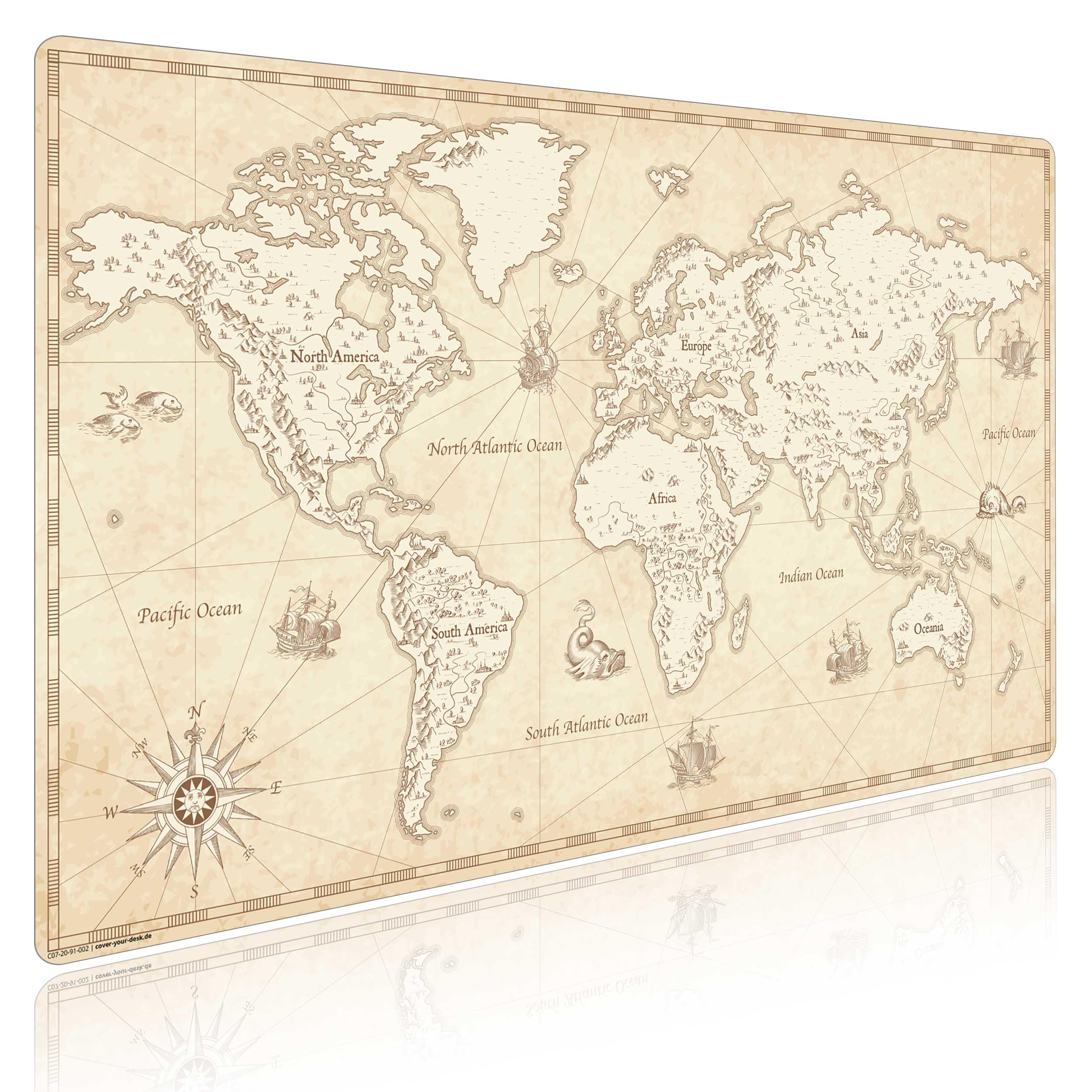 Tapis Souris Cuir Synthétique Sous-main De Bureau En Cuir Synthétique - 100x60 Cm - Imperméable - Protection Bureau - Marron Foncé Sous-main Cuir Bureau