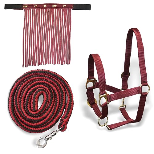 Cabestro para caballos con cuerda y flecos de mosca, Protectores, Cabestro con punto