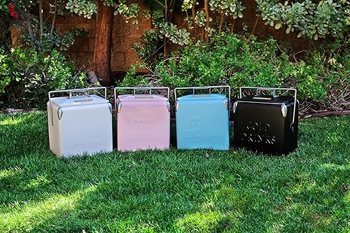 Miniatura 2 de Permasteel Cofre de hielo portátil retro vintage de 14 cuartos de galón, enfriador personal de metal duro para campamento, playa, picnic, estilo