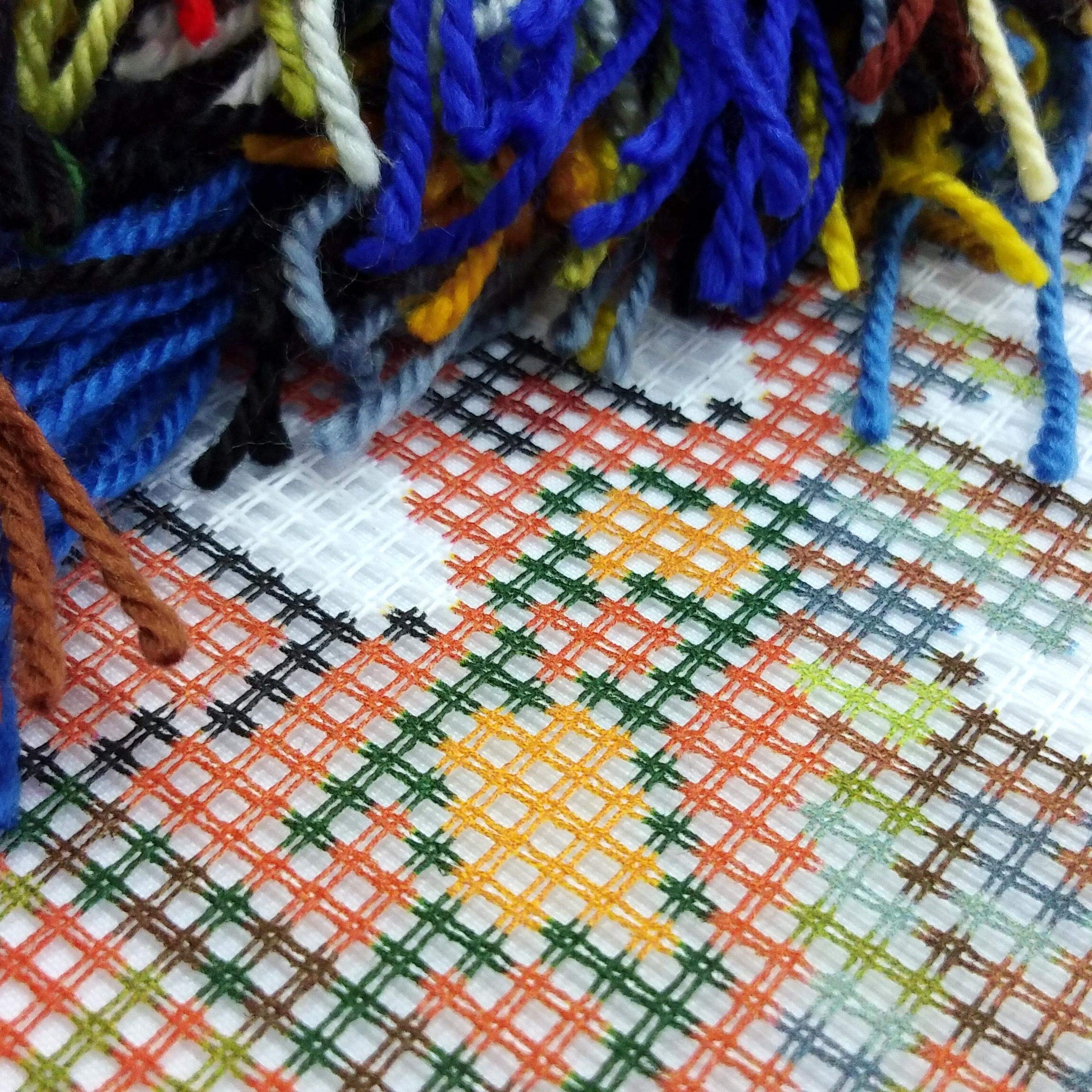 Café Terrace at Night by Vincent Van Gogh. Needlepoint Kit. Cuscino per copriletto, 45,5 x 45,7 cm, tela stampata per tappezzeria, qualità europea