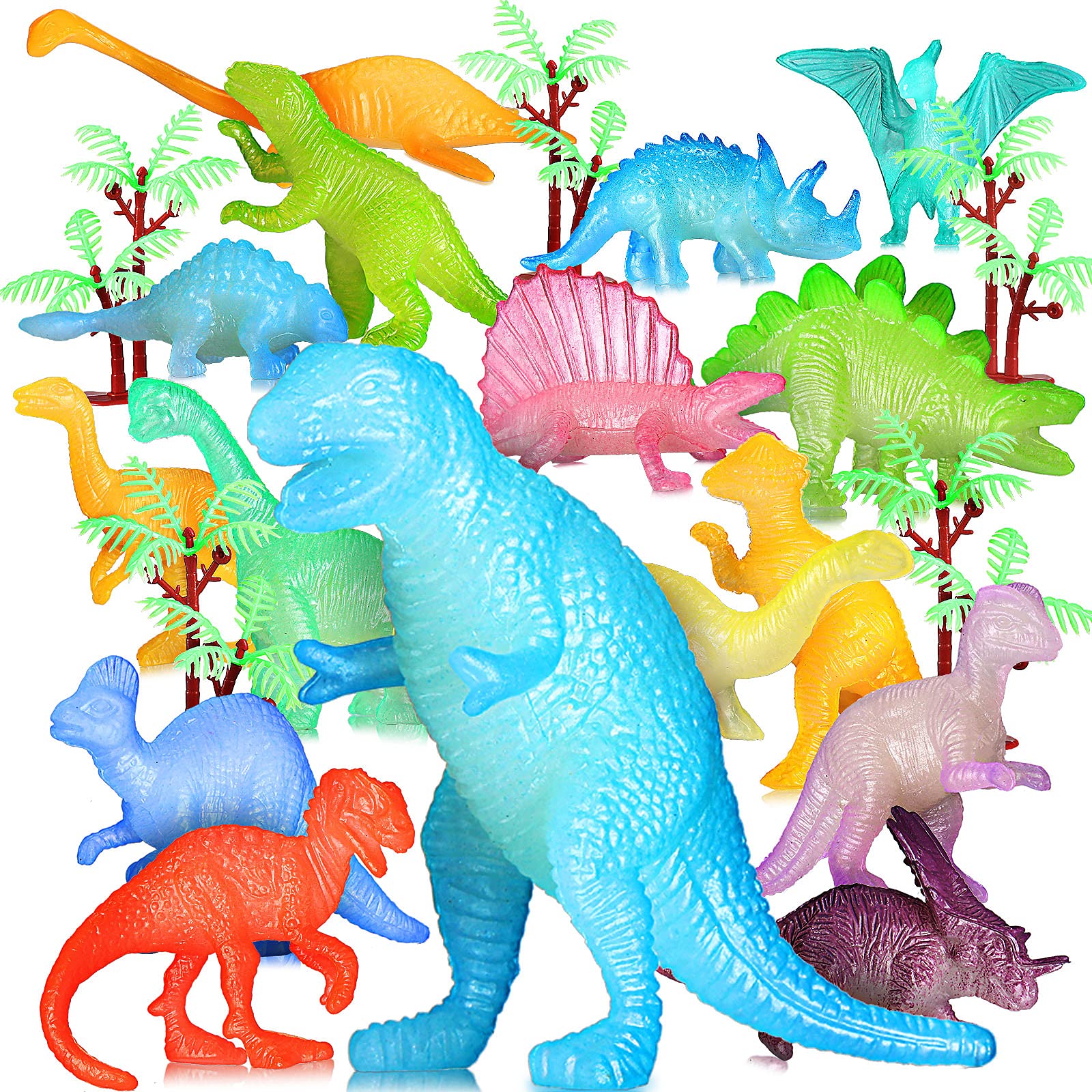 Buy Skylety 60 Pieces Mini Luminous Dinosaurs Glow in The Dark Mini