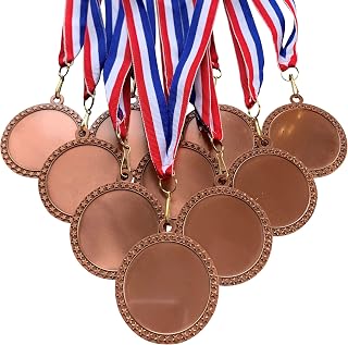 Express Medals Various 10 Pack Styles of Blank Award Medals with Neck Ribbons Trophy Award Prize Gift