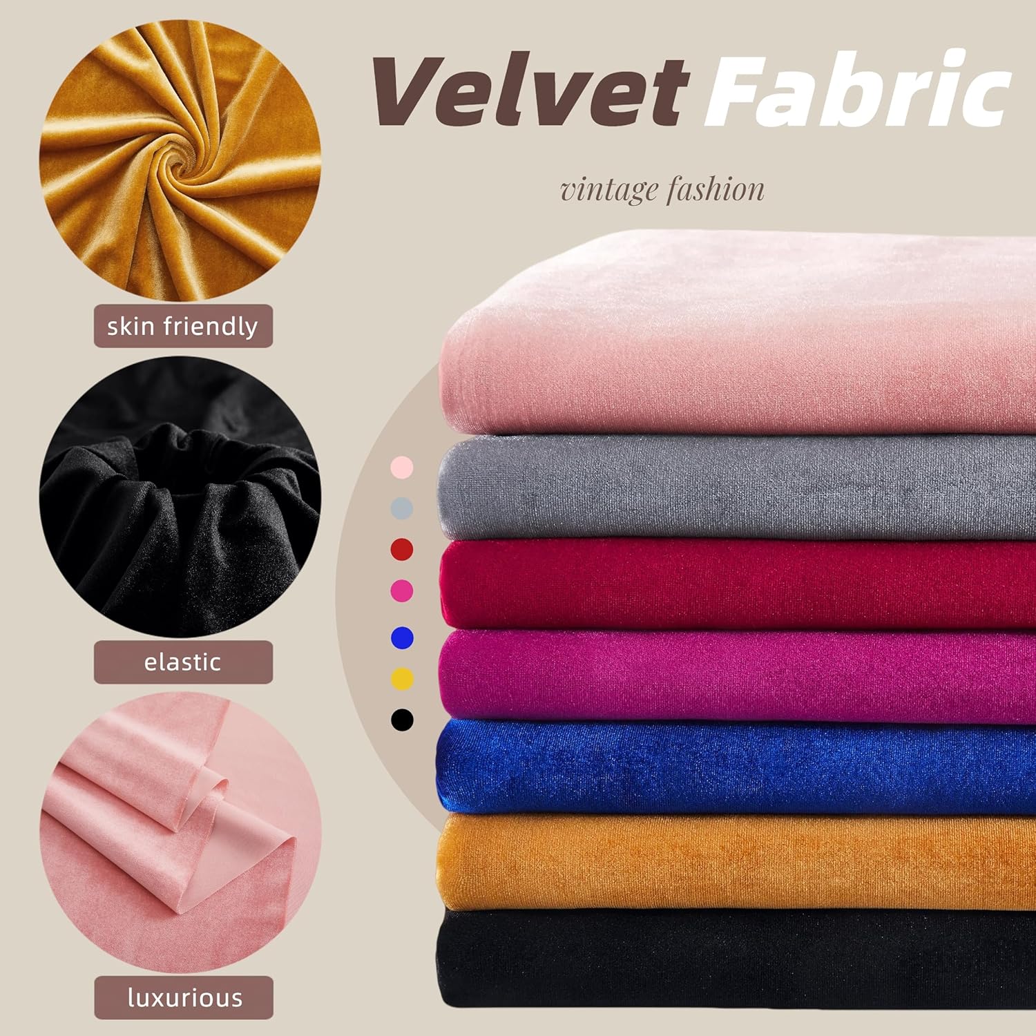 Black Velvet Fabric by The Yard - Image 7