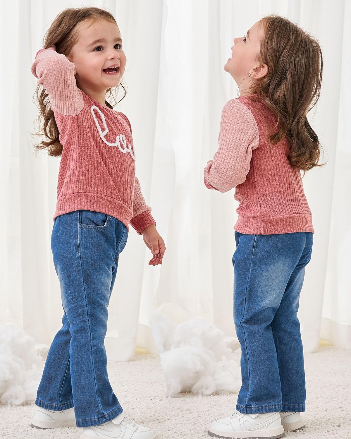 Baby Toddler Girl Clothes Outfits Kids Sweatshirt Jeans Set Denim Pants Little Girls Clothes Toddler Outfit for Girls - Image 4