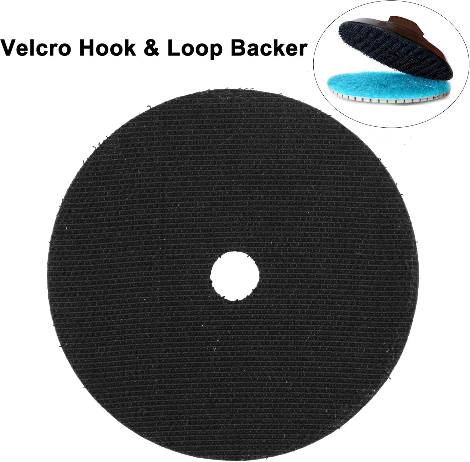 4 inch Polisher Backing Plate - Metal Arbor 5/8" 11 Thread Rubber Hook and Loop Backer Pad, Ideal Polishing Disc Holder for Concrete Tile Granite Marble Stone Countertop Floor Grinder (Black)