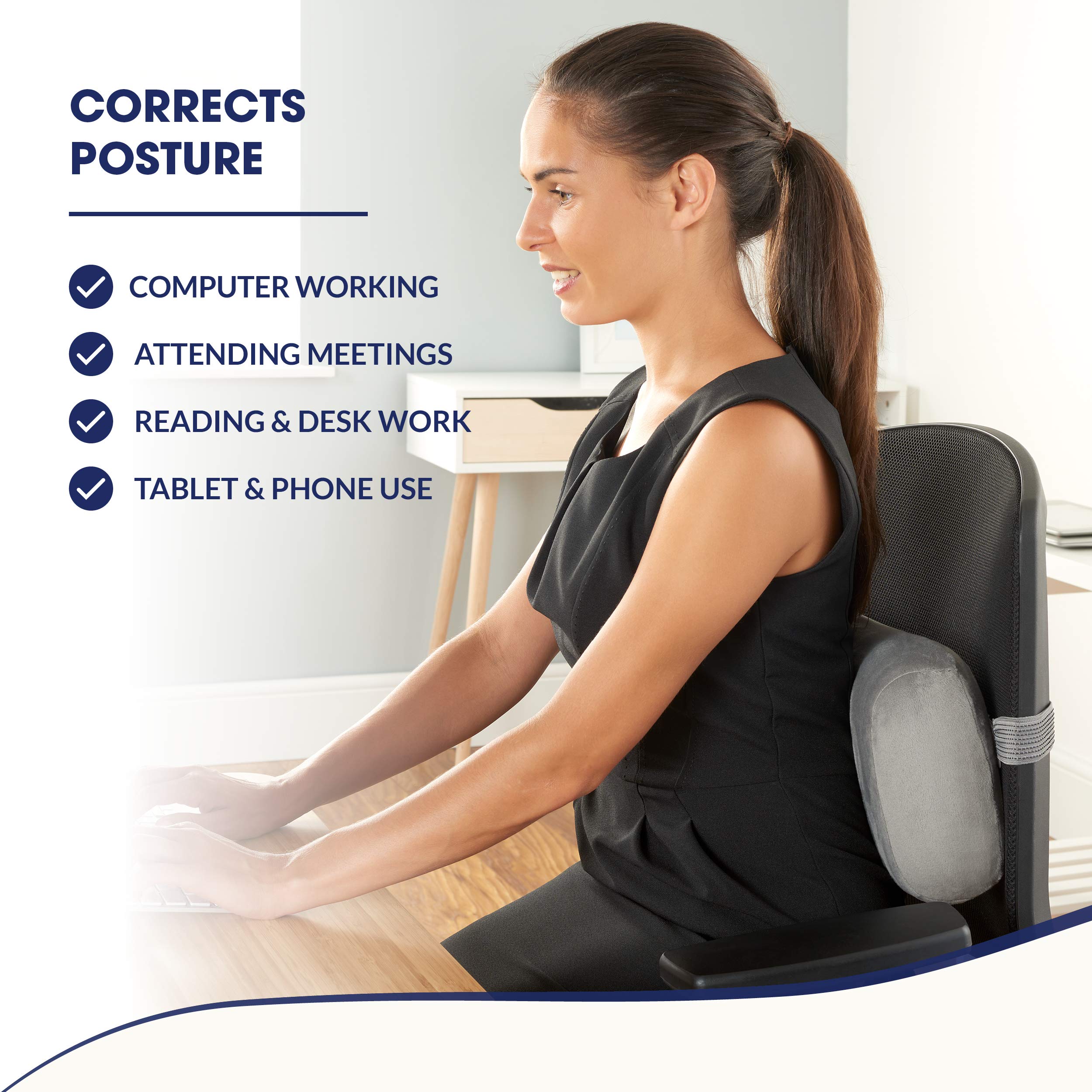 RELAX SUPPORT Office Chair Back Support Pillow RS11X Lumbar Cushion for Upper and Lower Back