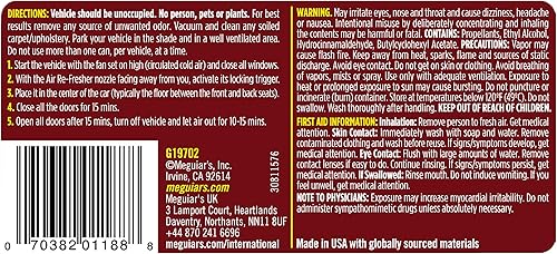 Miniatura 5 de Meguiars G181302 - Neblina eliminadora de olores para todo el automóvil aroma a cromo negro 2 onzas