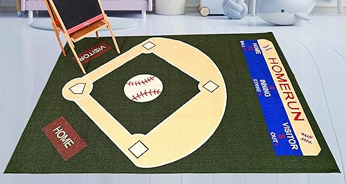 Miniatura 4 de Furnish my Place 710 - Alfombra de béisbol de 2 pies 2 pulgadas x 3 pies para sala de juegos, baño y aula de jardín de infantes, parte trasera de