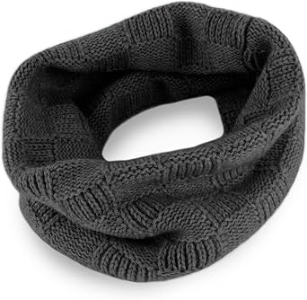 Love Cashmere Mens Checked 100% Cashmere Snood - Dark Gray - made in Scotland - RRP $160