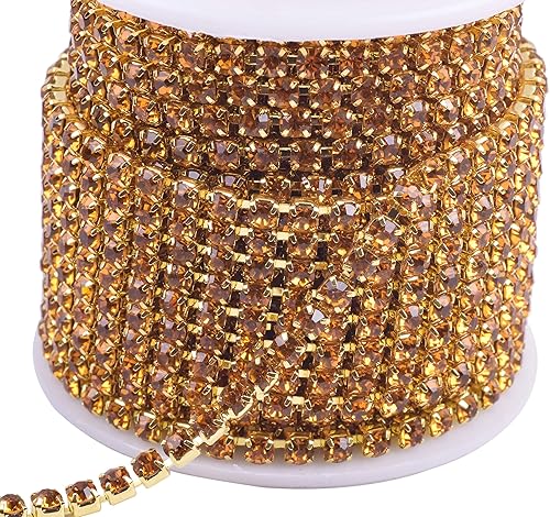 Miniatura 45 de KAOYOO - Cadena de diamantes de imitación de 9 metros (10 yardas) con cierre de 2.5 mm para manualidades de costura, decoración DIY (plata)