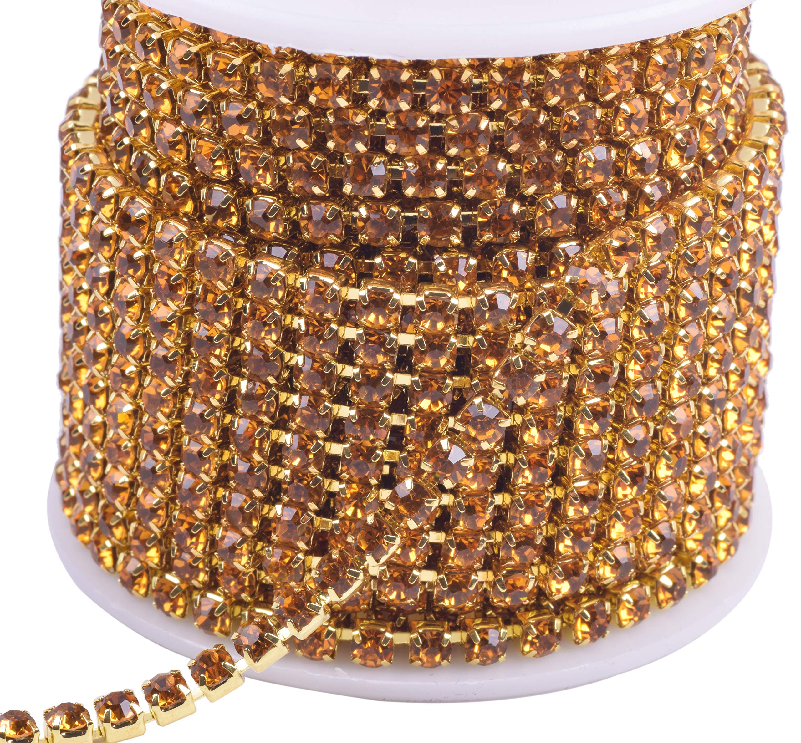 KAOYOO 10 Yards 4MM Crystal Rhinestone Close Chain Trim for Sewing Crafts,DIY Decoration