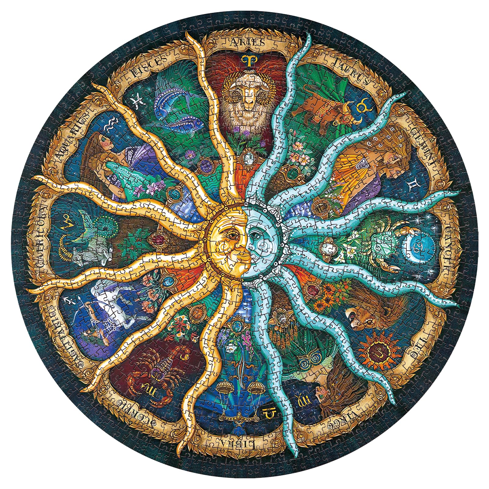 廃番品 ジグソーパズル アメリカ Zodiac 蓄光1008ピース Amazon.com: Zodiac Puzzles for Adults 1000 Pieces - Round