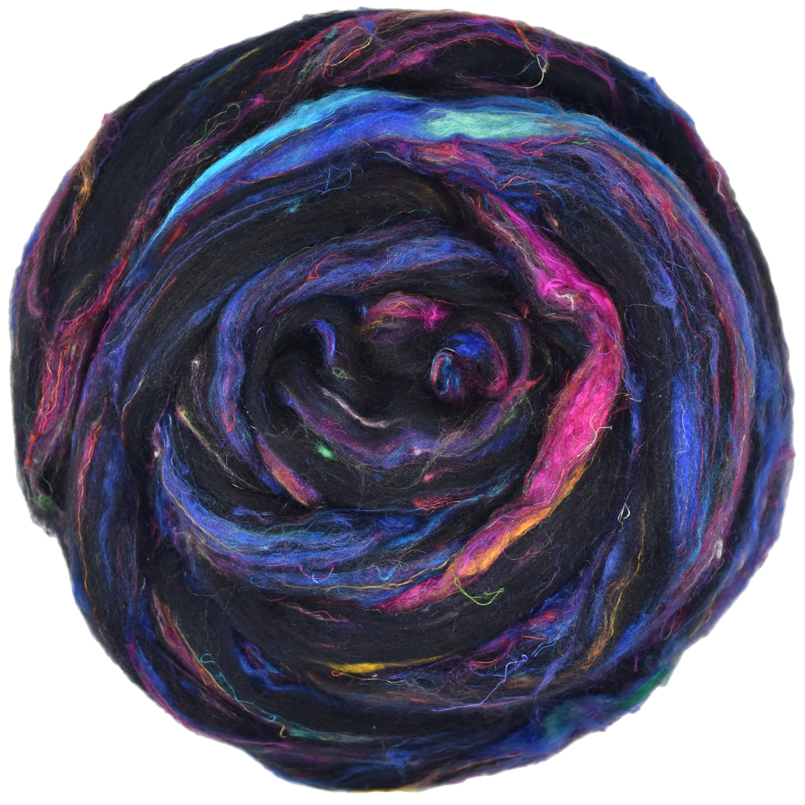Living Dreams Yarn Merino & Sari Silk Fiber Blend for Spinning & Felting. Super Soft Combed Top. Nirvana