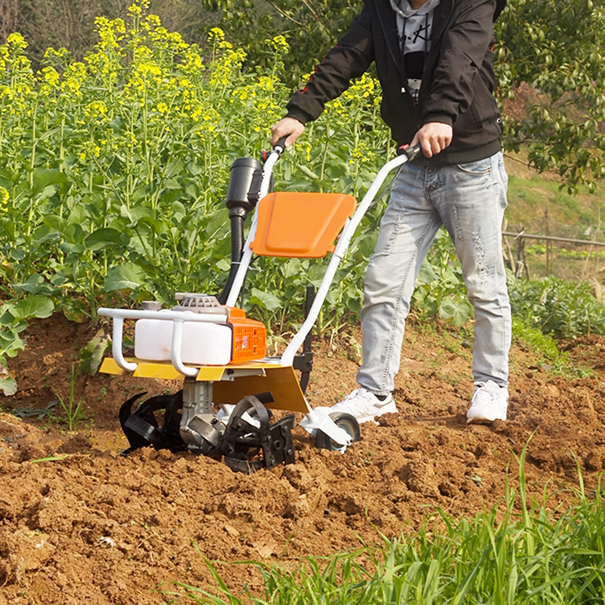 Buy ZYYH 2.2kw Power Tillers, Petrol Tiller Rotavator Cultivator, 2