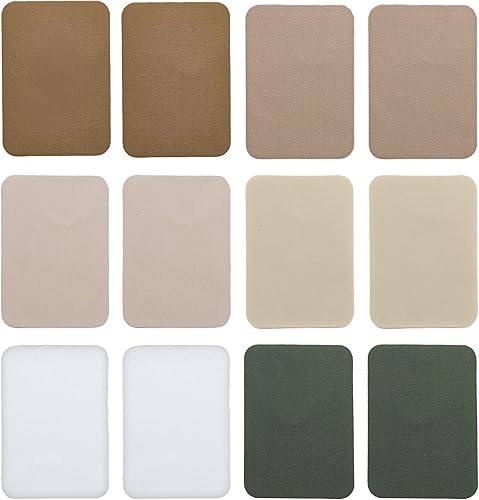 Johnson & Smith Parches para planchar  Parche para planchar de 12 piezas para reparación de ropa, pantalones  Parches de tela adhesiva en formas