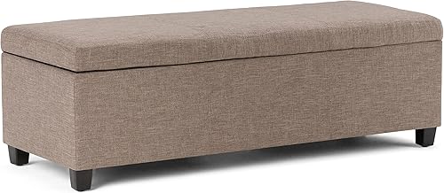 Miniatura 49 de Otomana rectangular de almacenamiento de cuero sintético Simpli Home Avalon., Madera, Gris pizarra Pizarra gris,Crema Satinado,Tanners Marrón,Negro