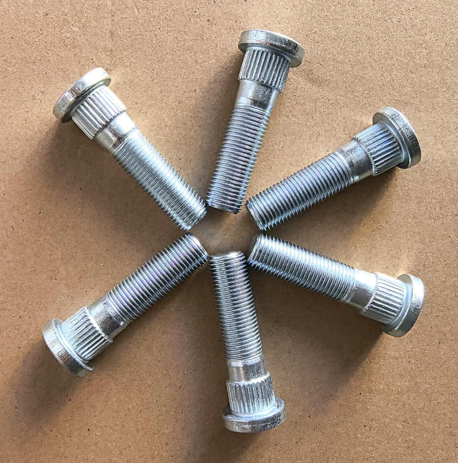 6pcs 610-395 1/2-20 Serrated Wheel Stud 0.582 in. Knurl, 2 in. Length Replacement for Dodge Dakota Durango Viper 6 Lugs Hub