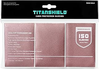 TitanShield (150 fundas de oro rosa) compatibles con MTG Magic The Gathering, Lorcana, juegos de mesa y tarjetas coleccionables de 66 x 91 mm