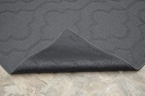 Miniatura 4 de Garland Rug Brentwood - Alfombra doble de cuadrifolio para interiores y exteriores, 4 pies por 6 pies, color gris ceniza