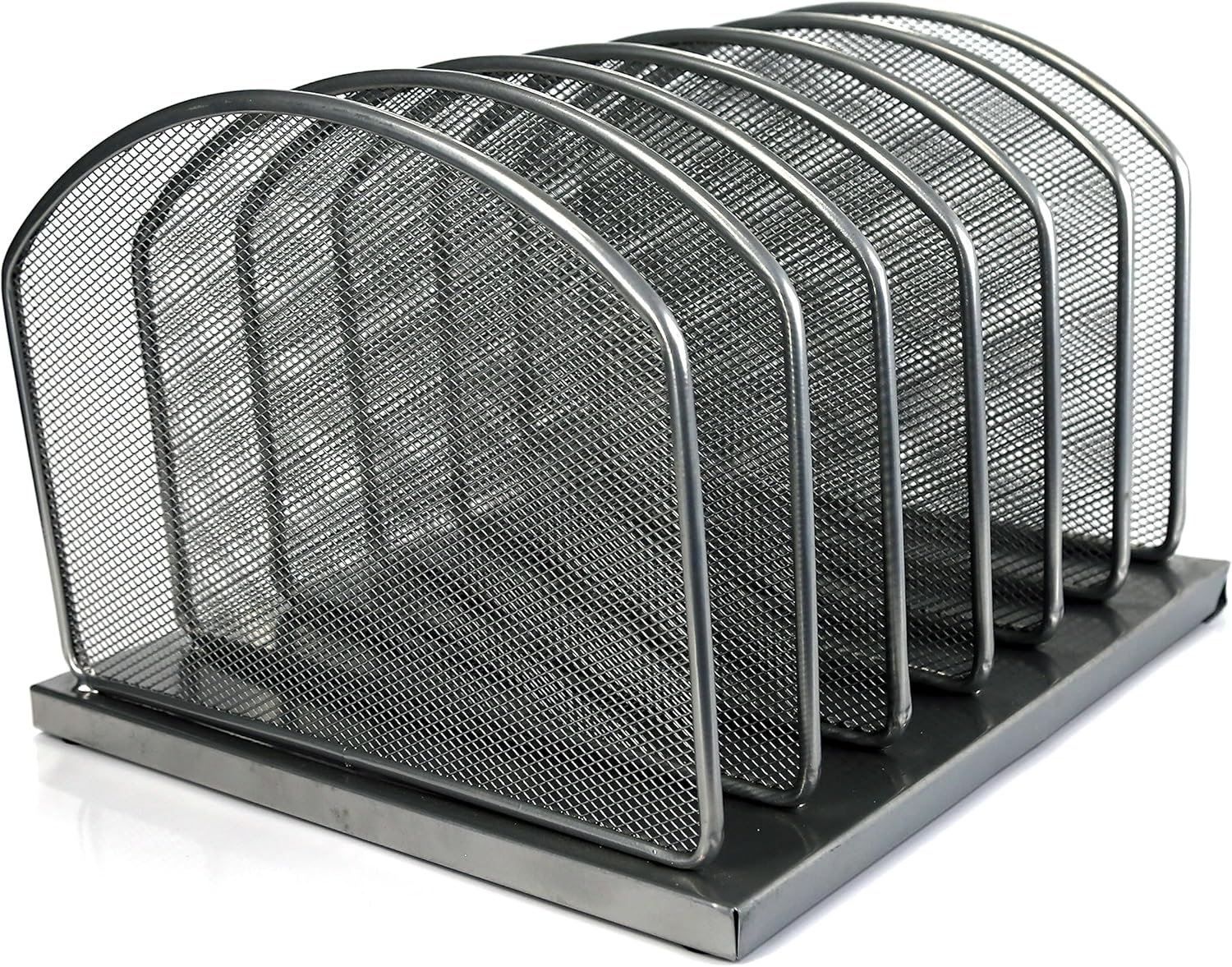 Huron 6-Slot Vertical Organizer, Black Steel Mesh