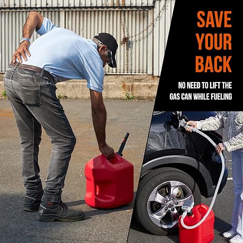 Miniatura 8 de Deway Bomba automática de transferencia de combustible con boquilla para control rápido de flujo y parada, manguera extra larga, bomba de líquido