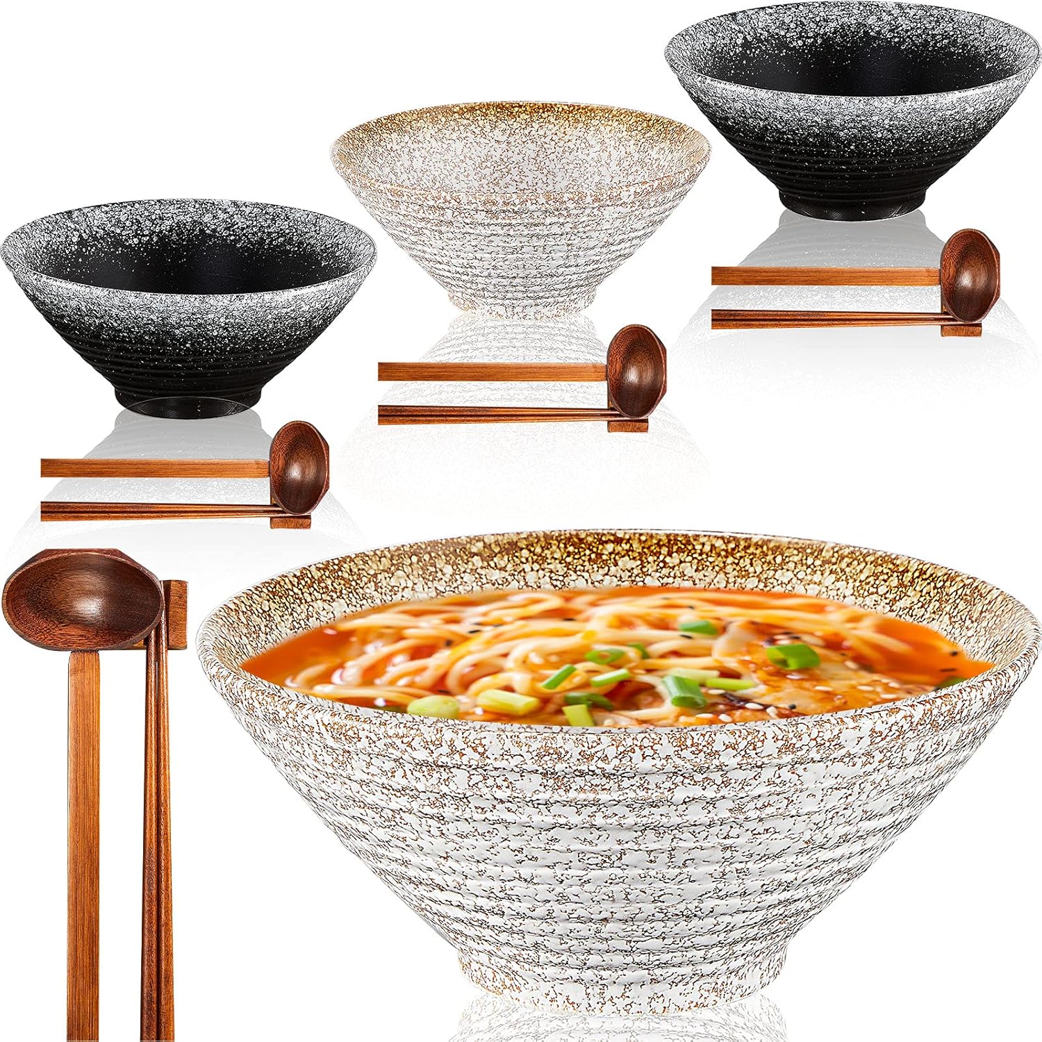 Buy 4 Sets Ceramic Ramen Bowls Set Large Japanese Ramen Noodle Soup
