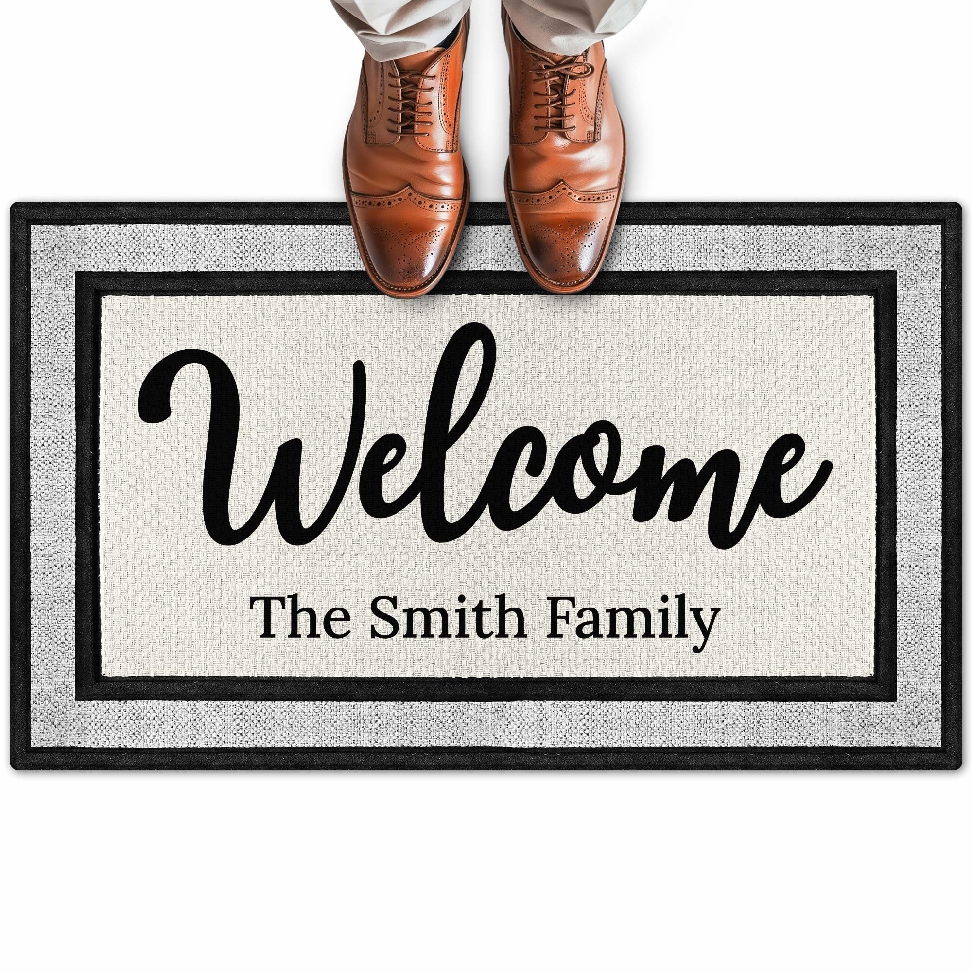 Personalized Doormat, Custom Welcome Mat Front Door, Indoor/Outdoor Anti Slip Backing, 18x30