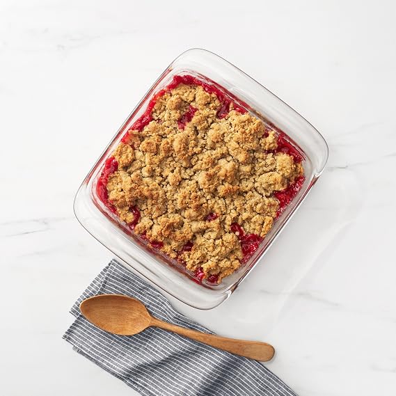 OXO Good Grips Freezer-to-Oven Safe 3 Qt Glass Baking Dish with Lid, 9 x 13,Clear,9 x 13 & Good Grips Freezer-to-Oven Safe 2 Qt Glass Baking Dish with Lid,Clear,8 x 8