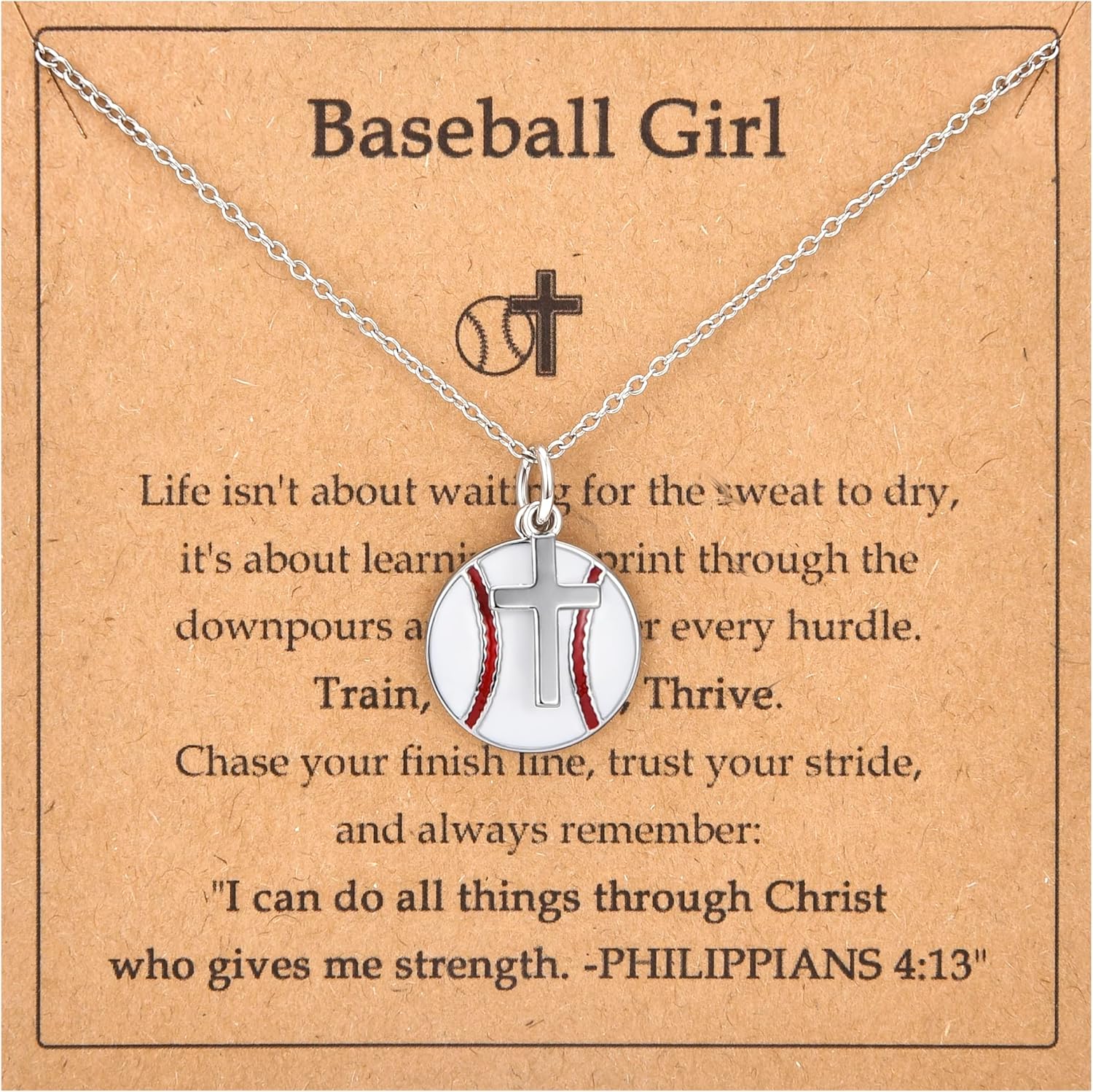 Softball Soccer Volleyball Basketball Baseball Necklace for Girls, Teen Girl Trendy Sports Stuff Accessories Cross Neckalce Jewelry Birthday Christmas Valentines Easter Baptism Graduation Gifts