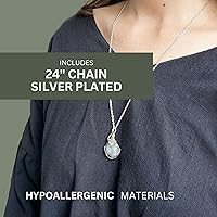 Vista 93 de NEW Designs by Nature Gems Handmade Fire Opal Necklace, October Birthstone Jewelry, With 24 Inch Silver Plated Chain, With a Gift Box, Handmade in