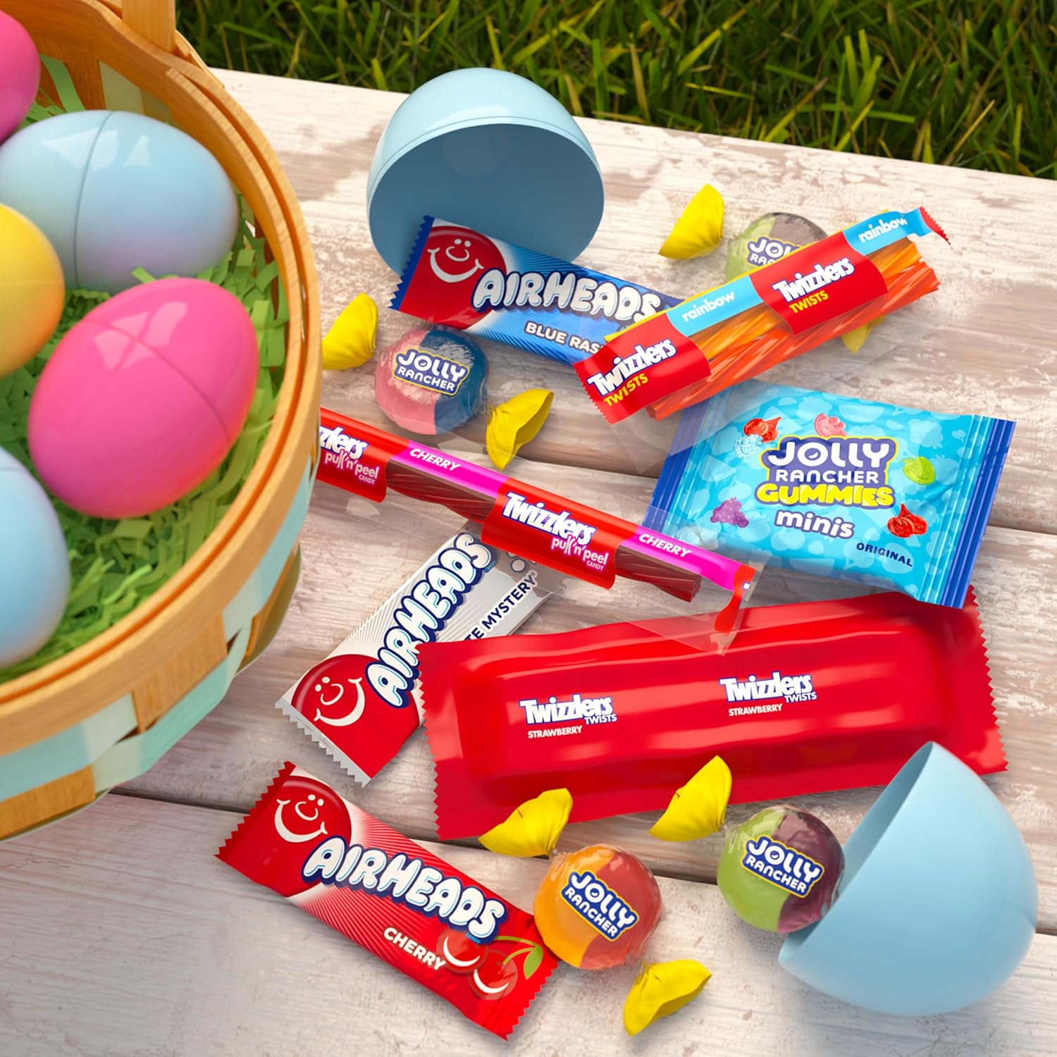 JOLLY RANCHER, TWIZZLERS, and AIRHEADS Assorted Fruit Flavored, Easter Candy Bulk Bag, 42.84 oz (135 Pieces) (Pack of 2)