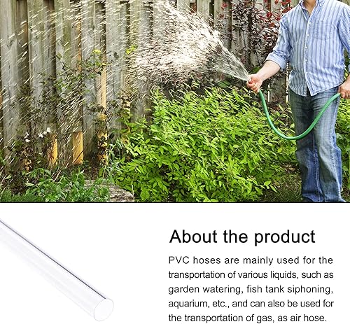 Miniatura 8 de Tubo de PVC transparente Tubo rígido de plástico Tubería redonda, para iluminación, acuario, pecera - 0.354 in de diámetro interior x 0.394 in OD1.3