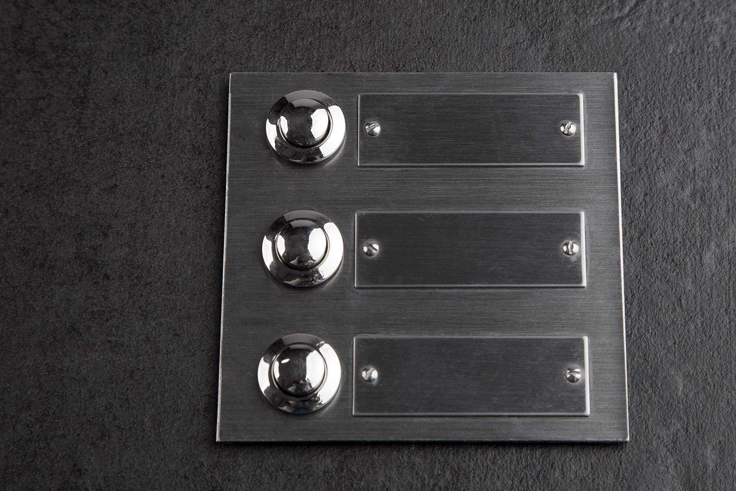 Campanello Da Incasso In Acciaio Inox Con Targhetta | Pulsante Ottone Cromato | 42V 2A - Foto 2