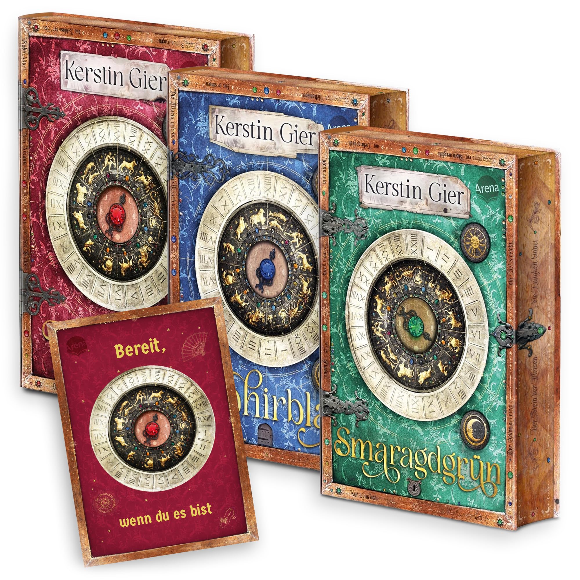 Liebe geht durch alle Zeiten Bücher Bundle – Rubinrot, Saphirblau, Smaragdgrün – 3er Buchset von Kerstin Gier mit exklusiver Karte – Zeitreise Fantasy-Romane für Jugendliche und junge Erwachsene