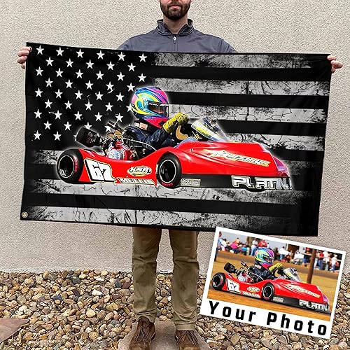 Miniatura 3 de Bandera de casa estadounidense personalizada para amantes de la suciedad de modelos tardíos, 24 x 35 pulgadas, decoración de pista de tierra,