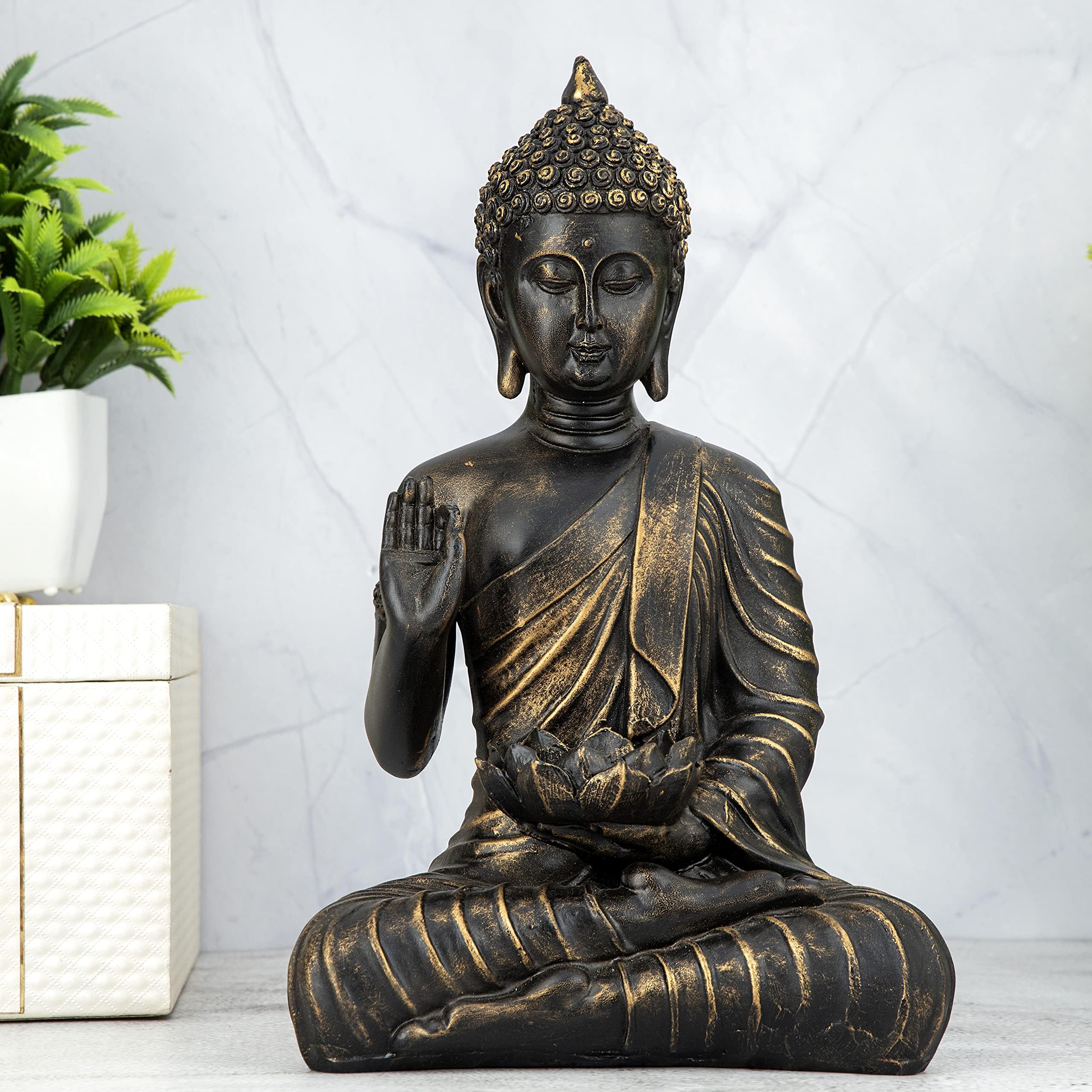 Polystone Home Decor Decoration Idol Statue Showpiece Gift Gifting Item Antique Golden DB2(RN)