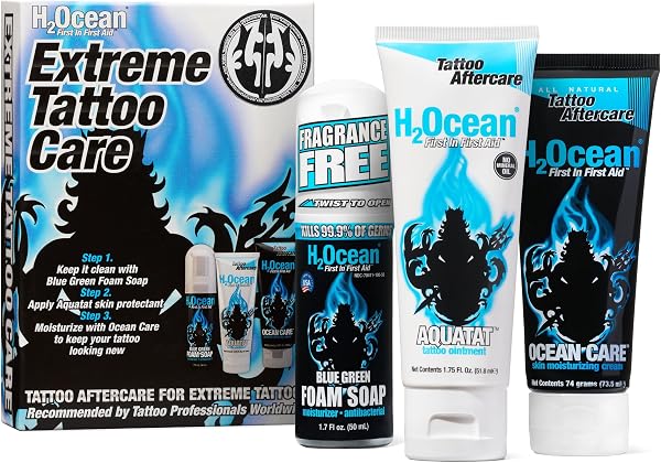 H2Ocean Extreme Tattoo Aftercare Kit with Soap and Cream