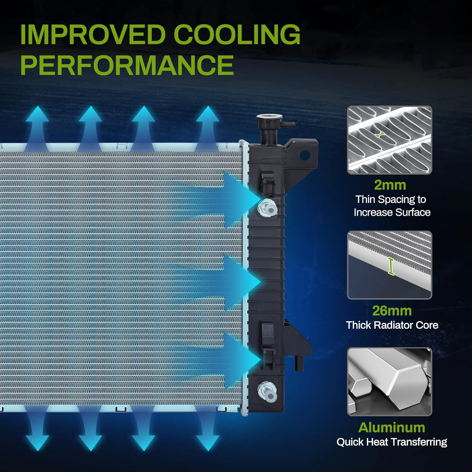AUTOSAVER88 Radiator Compatible with 2009-2010 Ford F-150 2009-2014 Expedition 2009-2014 Lincoln Navigator 4.6L 5.4L V8