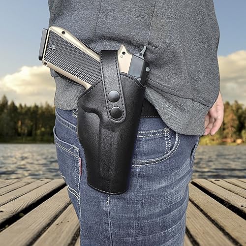 Miniatura 2 de 1911 Holster OWB Right Hand- Leather Gun Holster for Pistols G17, G19 and 1911, Leather Holster 1911