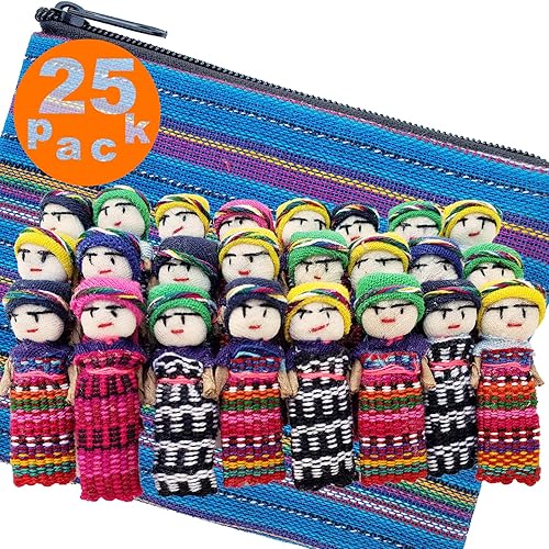 24 muñecas de preocupación súper lindas + 1 bolsa de tela guatemalteca gratis muñecas guatemaltecas - mayas - gente preocupada - Muñecas Quitapenas