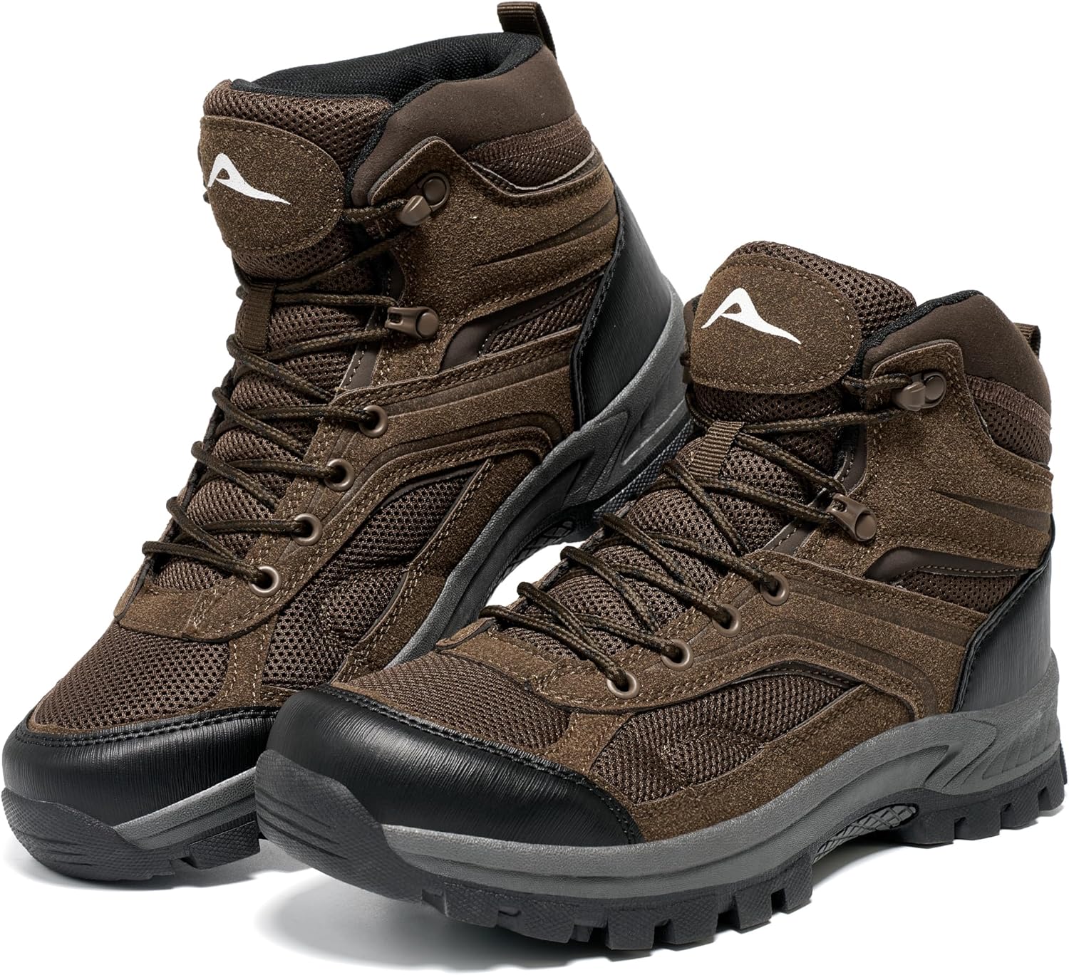 Aomigoct Mens Hiking Boots Comfortable: Breathable & Lightweight Work Boots - Anti Slip Outdoor Shoes for Trekking Walking