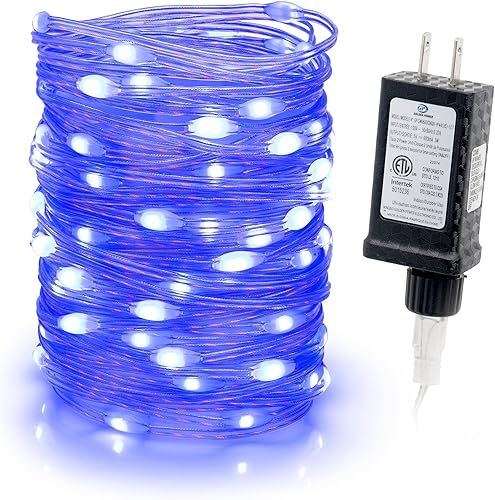 WYZworks Tira de luces LED de 33 pies, 100 luces LED de hadas de cinta estrellada flexible, 8 modos con temporizador de 6 horas, impermeable, cable