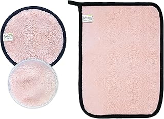 SOFTSPUN Microfiber Reusable Makeup Remover Cleansing Pads With Wipe Towel for Face, Eyes, Lipstick, Combo Pack of 3, 280 ...