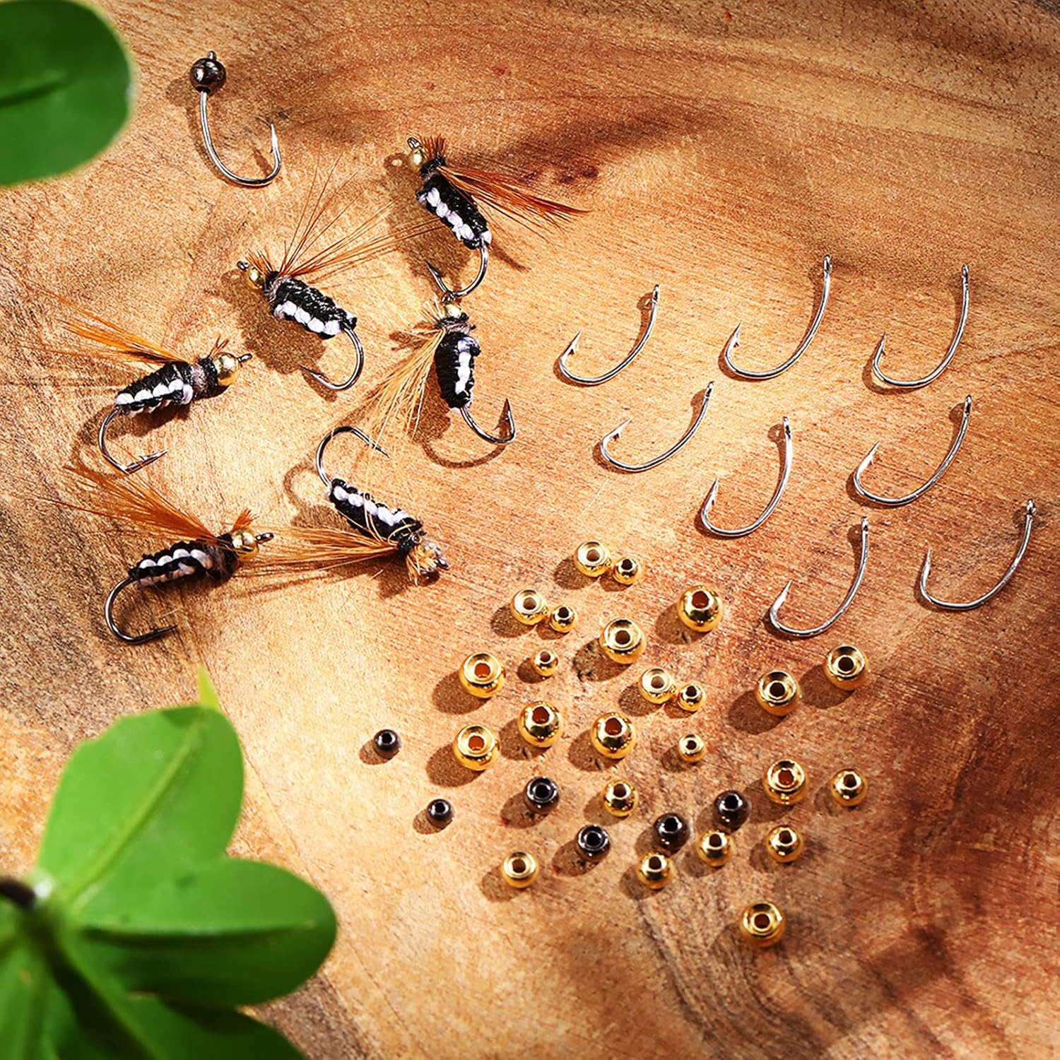 Skylety 240 Pieces Fly Hooks and Tungsten Beads Set Includes 90 Pieces Fly Tying Beads and 150 Pieces Fishing Hooks in 3 Sizes for Fishing Accessory : Sports & Outdoors