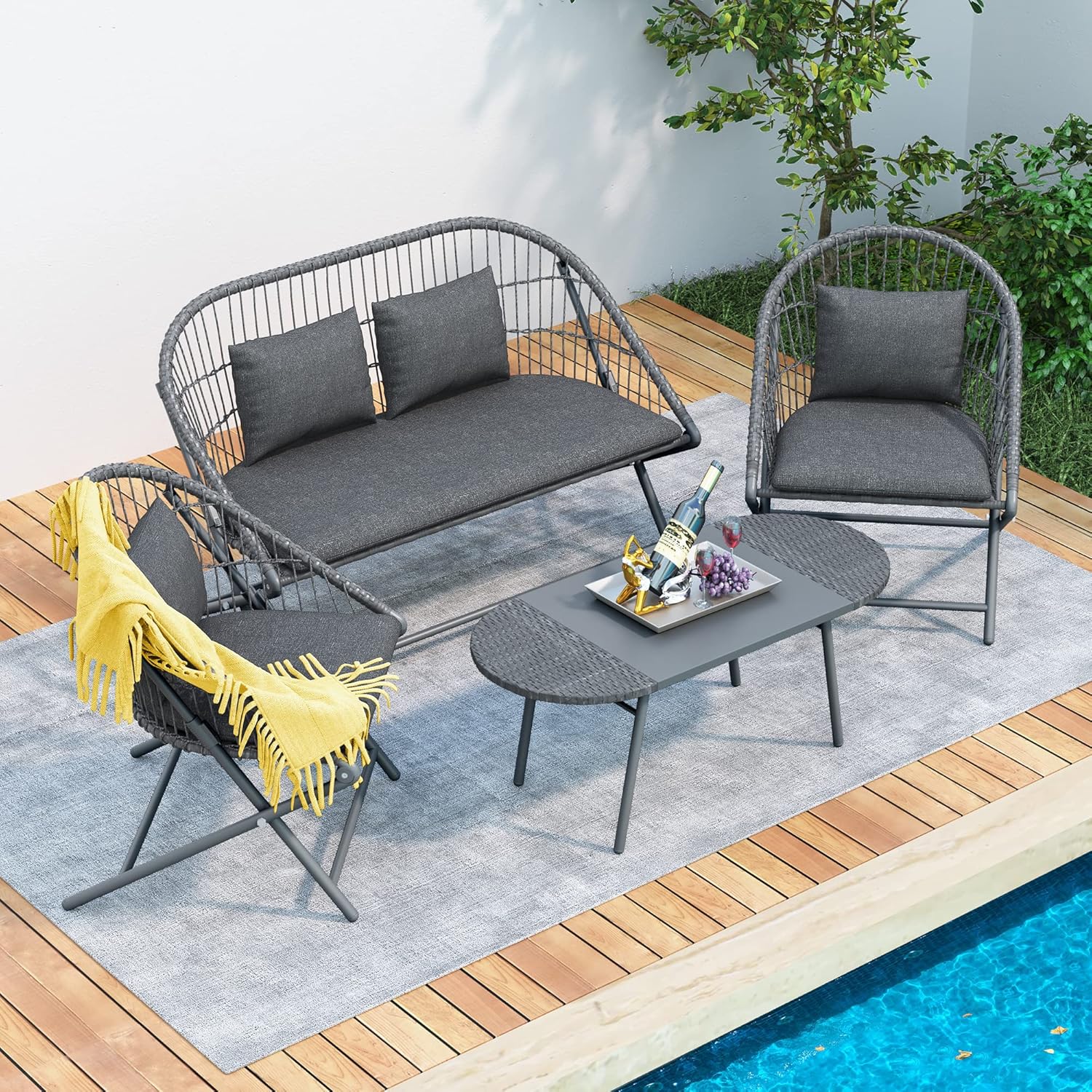 Yechen Indoor/Outdoor Furniture, Wicker Patio Furniture Set