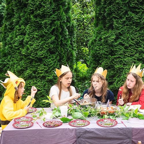 Vista 55 de gisgfim 96 Pcs Thanksgiving Fall Plates and Napkins Party Supplies Autumn Leaves Tableware Set Thanksgiving Pumpkin Maple Party Decorations Favors