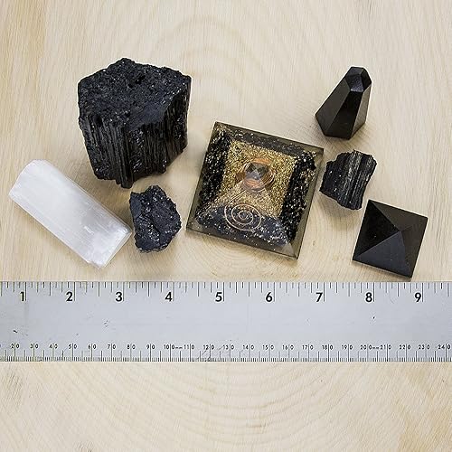 Miniatura 4 de Beverly Oaks Charged - Kit completo de cristal de turmalina negra, piedra de turmalina para protección EMF y puesta a tierra (Deluxe)