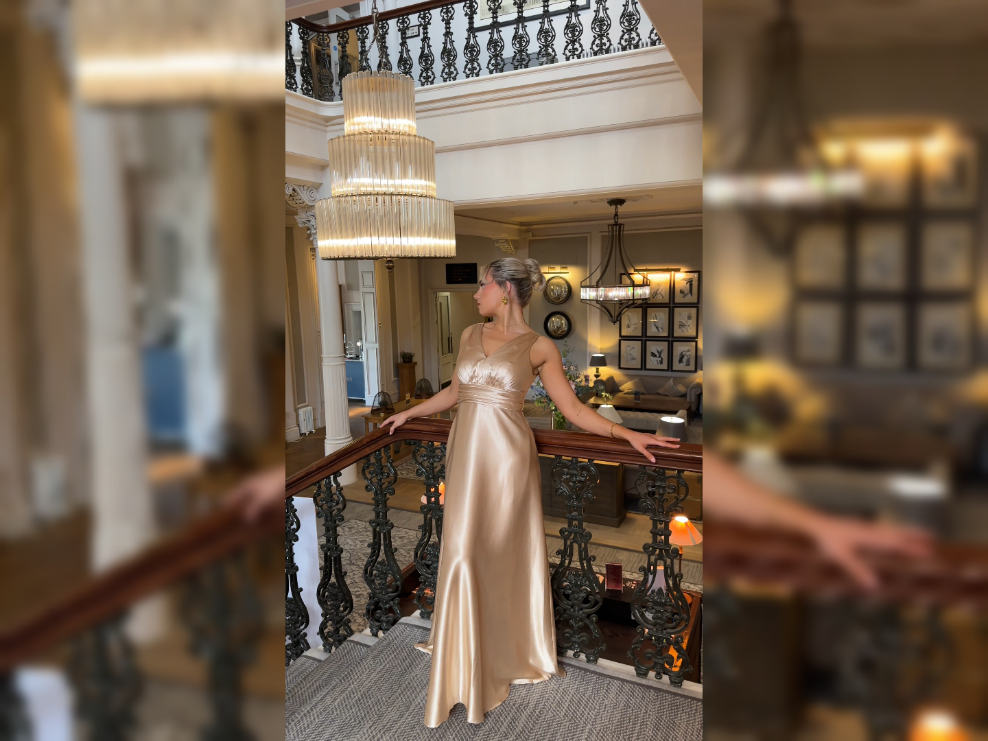 Amazon.com: Ever-Pretty Women's Spring Satin V Neck Formal Wedding Guest  Dress Floor Length Empire Waist Prom Dresses with Pockets Black US04 :  Clothing, Shoes & Jewelry